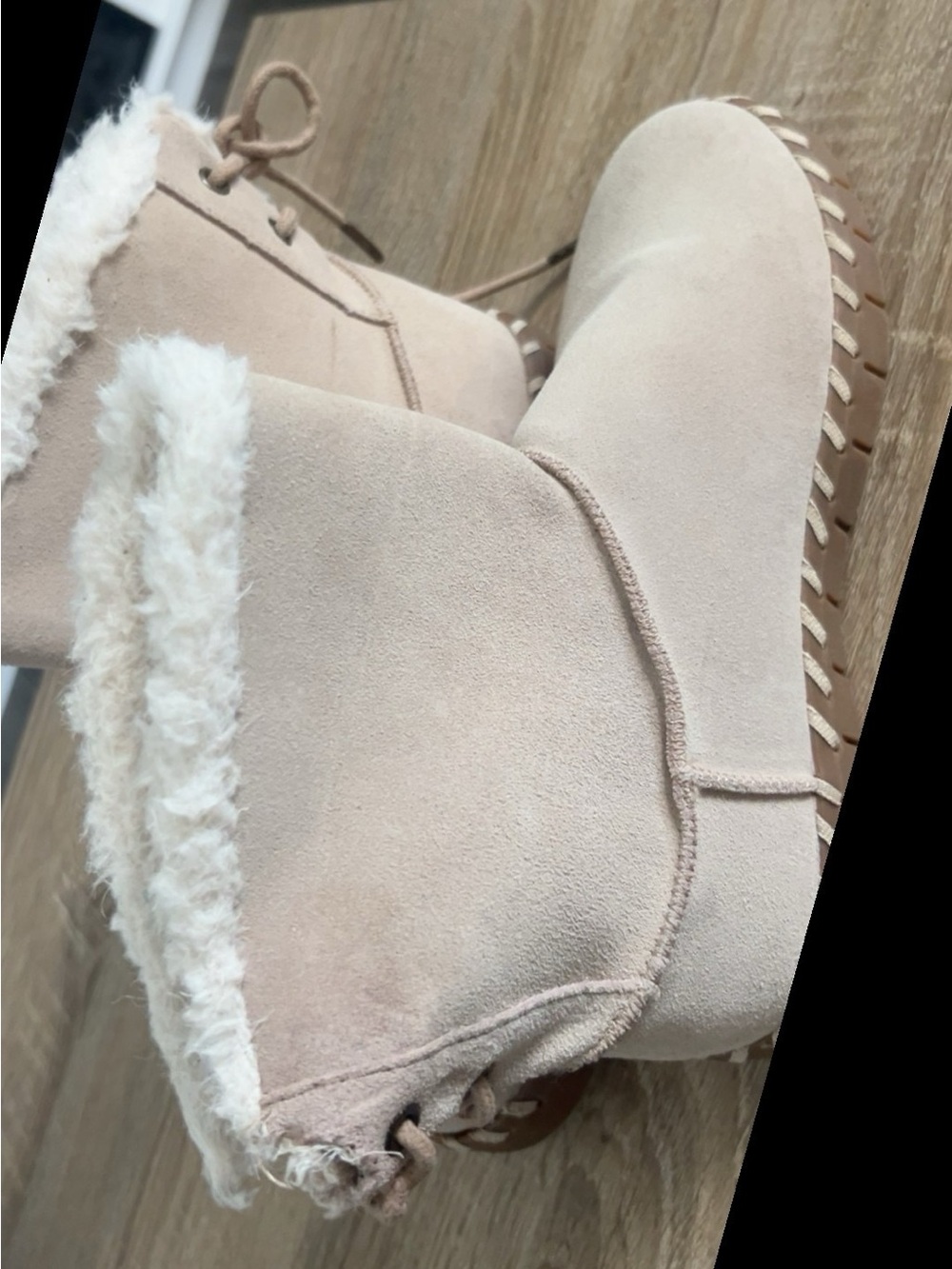 Women’s Cozy Faux-Shearling Winter Ankle Boots - Light Beige